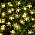 Садова гірлянда на сонячній батареї з вишневим цвітом, теплий білий, водонепроникна., 7м. 50led