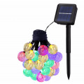 Садовая гирлянда на солнечной батарее хрустальные шарики 11 м 60 led мультиколор, 8 режимов