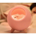 Детский ночник котик в домике из бука светильник 3 степент яркости, розовый